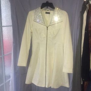 Rhinestone Collar off white Jacket
